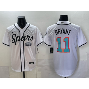 San Antonio Spurs 11 Bryant White Baseball Vapor Limited Men Jersey San Antonio Spurs 11 Bryant White Baseball Vapor Limited Men Jersey