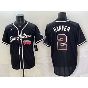 San Antonio Spurs 2 Harper Black Baseball Vapor Limited Men Jersey 2