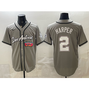 San Antonio Spurs 2 Harper Grey Baseball Vapor Limited Men Jersey 1