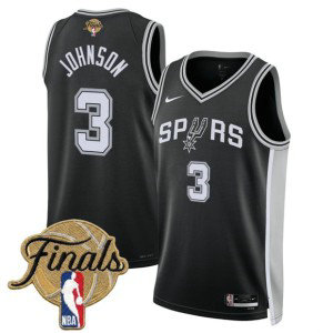 San Antonio Spurs 3 Keldon Johnson Black 2026 Finals Men Jersey