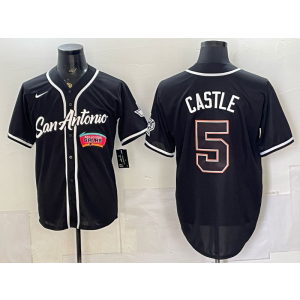 San Antonio Spurs 5 Castle Black Baseball Vapor Limited Men Jersey 2