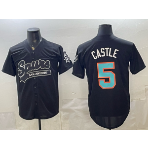 San Antonio Spurs 5 Castle Black Baseball Vapor Limited Men Jersey 4