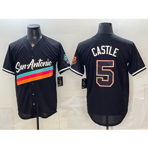 San Antonio Spurs 5 Castle Black Baseball Vapor Limited Men Jersey 5