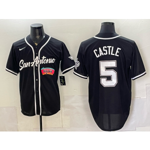 San Antonio Spurs 5 Castle Black Baseball Vapor Limited Men Jersey
