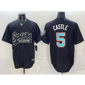 San Antonio Spurs 5 Castle Black Baseball Vapor Limited Men Jersey