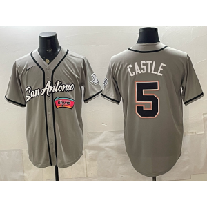 San Antonio Spurs 5 Castle Grey Baseball Vapor Limited Men Jersey