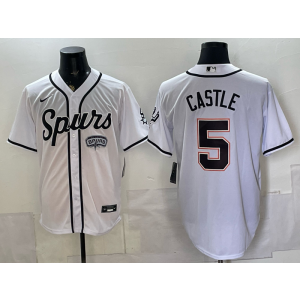San Antonio Spurs 5 Castle White Baseball Vapor Limited Men Jersey 1