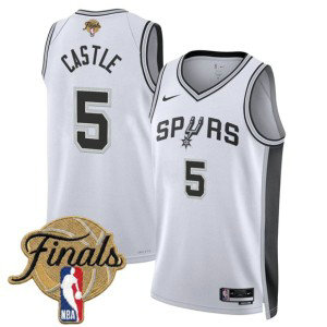 San Antonio Spurs 5 Stephon Castle White 2026 Finals Men Jersey