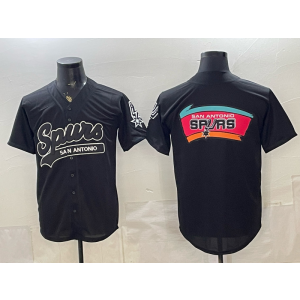 San Antonio Spurs Black Baseball Logo Vapor Limited Men Jersey