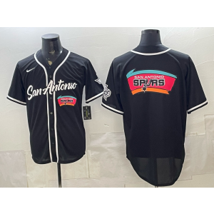 San Antonio Spurs Black Baseball Vapor Limited Men Jersey 1
