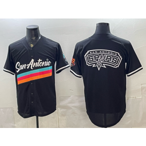 San Antonio Spurs Black Baseball Vapor Limited Men Jersey 3