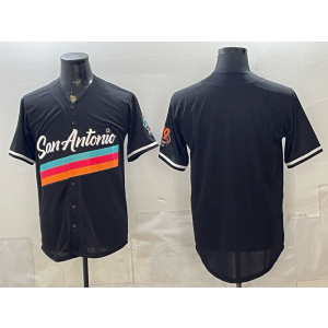 San Antonio Spurs Black Baseball Vapor Limited Men Jersey 4