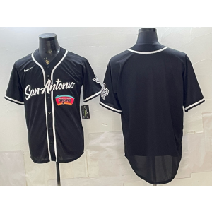 San Antonio Spurs Black Baseball Vapor Limited Men Jersey 6