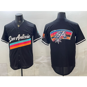 San Antonio Spurs Black Baseball Vapor Limited Men Jersey 7