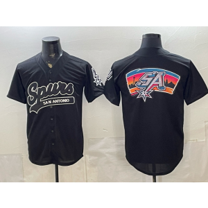 San Antonio Spurs Black Baseball Vapor Limited Men Jersey 8