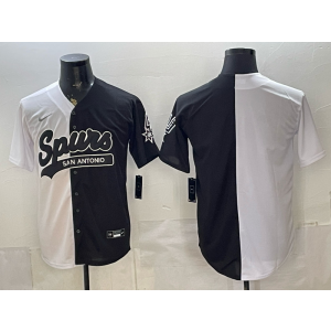 San Antonio Spurs Black White Split Baseball Vapor Limited Men Jersey