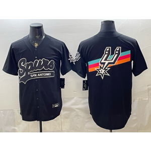 San Antonio Spurs Blank Black Baseball Vapor Limited Men Jersey 1