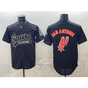 San Antonio Spurs Blank Black Baseball Vapor Limited Men Jersey 4