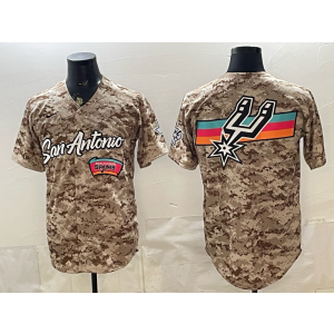 San Antonio Spurs Blank Camo Baseball Vapor Limited Men Jersey