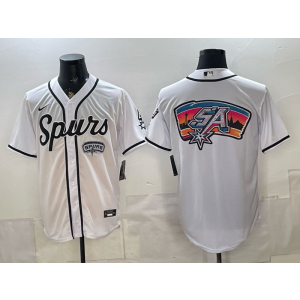 San Antonio Spurs Blank White Baseball Vapor Limited Men Jersey