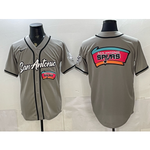 San Antonio Spurs Grey Baseball Vapor Limited Men Jersey 2