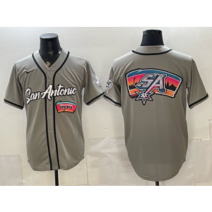 San Antonio Spurs Grey Baseball Vapor Limited Men Jersey 3