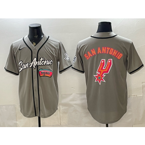 San Antonio Spurs Grey Baseball Vapor Limited Men Jersey 4
