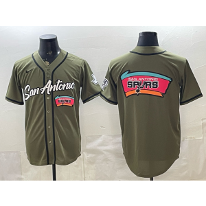 San Antonio Spurs Olive Baseball Vapor Limited Men Jersey 1
