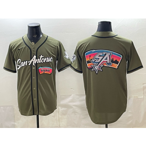San Antonio Spurs Olive Baseball Vapor Limited Men Jersey