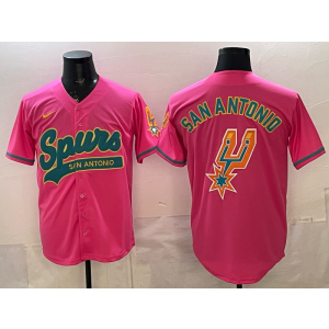 San Antonio Spurs Pink Baseball Logo Vapor Limited Men Jersey