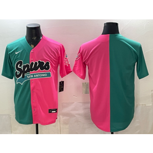 San Antonio Spurs Pink Green Baseball Vapor Limited Men Jersey