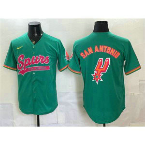 San Antonio Spurs Team Big Logo Teal Baseball Vapor Limited Men Jersey San Antonio Spurs Team Big Logo Teal Baseball Vapor Limited Men Jersey
