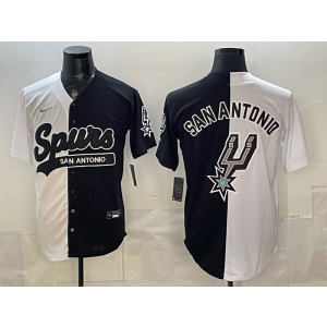 San Antonio Spurs White Black Split Baseball Vapor Limited Men Jersey