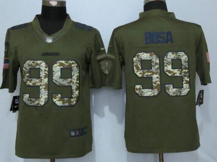 San Diego Chargers #99 Joey Bosa Green Salute To Service NFL Nike Limited Jersey
