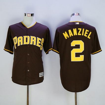 San Diego Padres #2 Johnny Manziel Coffee New Cool Base Stitched MLB Jersey