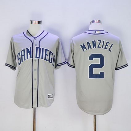 San Diego Padres #2 Johnny Manziel Grey New Cool Base Stitched MLB Jersey