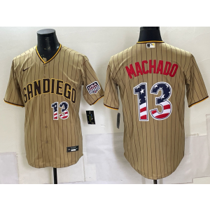 San Diego Padres 13 Machado Brown USA 250 Fourth of July Men Jersey