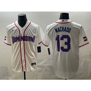 San Diego Padres 13 Machado White Mexico World Cup Cool Base Men Jersey
