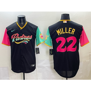 San Diego Padres 22 Miller Black Pink City Cool Base Men Jersey