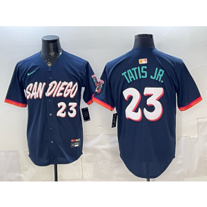 San Diego Padres 23 Fernando Tatis Jr. Navy 2026 City Connect Cool Base Men Jersey(with Button)