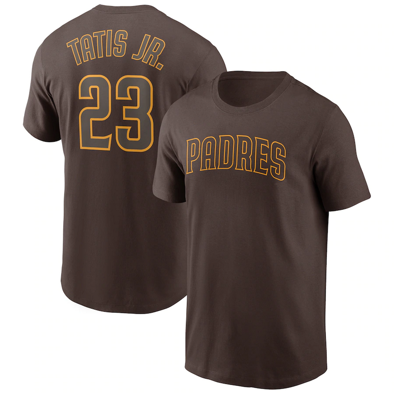 San Diego Padres 23 tatis jr brown T shirt