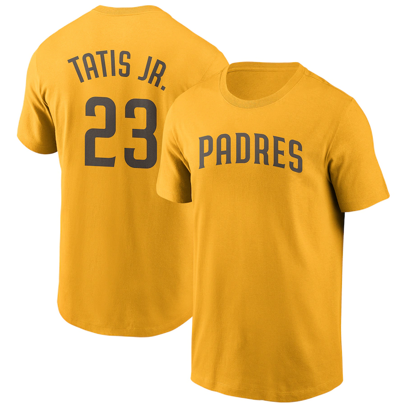 San Diego Padres 23 tatis jr yellow T shirt