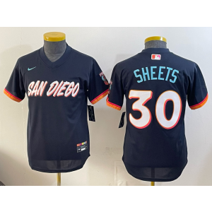 San Diego Padres 30 Sheets Navy 2026 City Connect Cool Base Youth Jersey San Diego Padres 30 Sheets Navy 2026 City Connect Cool Base Youth Jersey