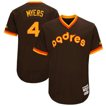 San Diego Padres 4 Wil Myers Majestic Brown 1983 Turn Back The Clock Men's Authentic Player Jersey