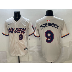 San Diego Padres 9 Cronenworth Cream Cool Base Men Jersey