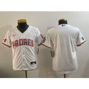 San Diego Padres Blank White Mexico Cool Base Youth Jersey