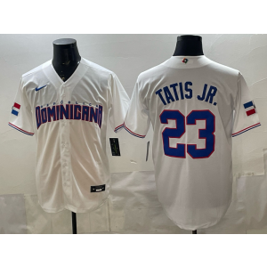 San Diego Padres Team Dominican Republic 23 Tatis Jr White 2026 World Cup Cool Base Men Jersey