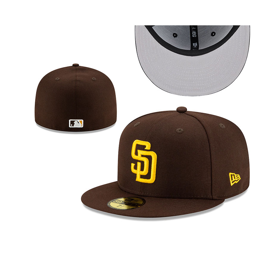 San Diego Padres browns fiftted caps sf