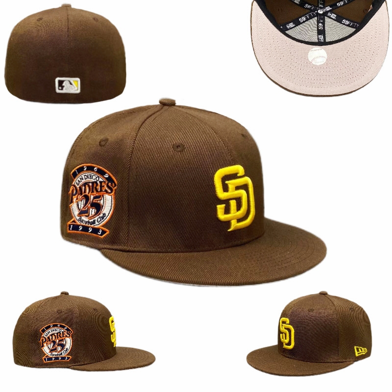 San Diego Padres browns fiftted caps sf