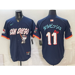 San Diego Padres x Hello Kitty 11 Yu Darvish Navy Men Jersey